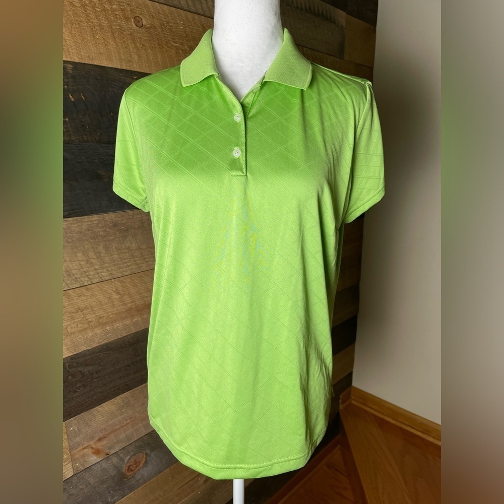 Adidas Lime Green Climacool Golf Polo Top, Size Large